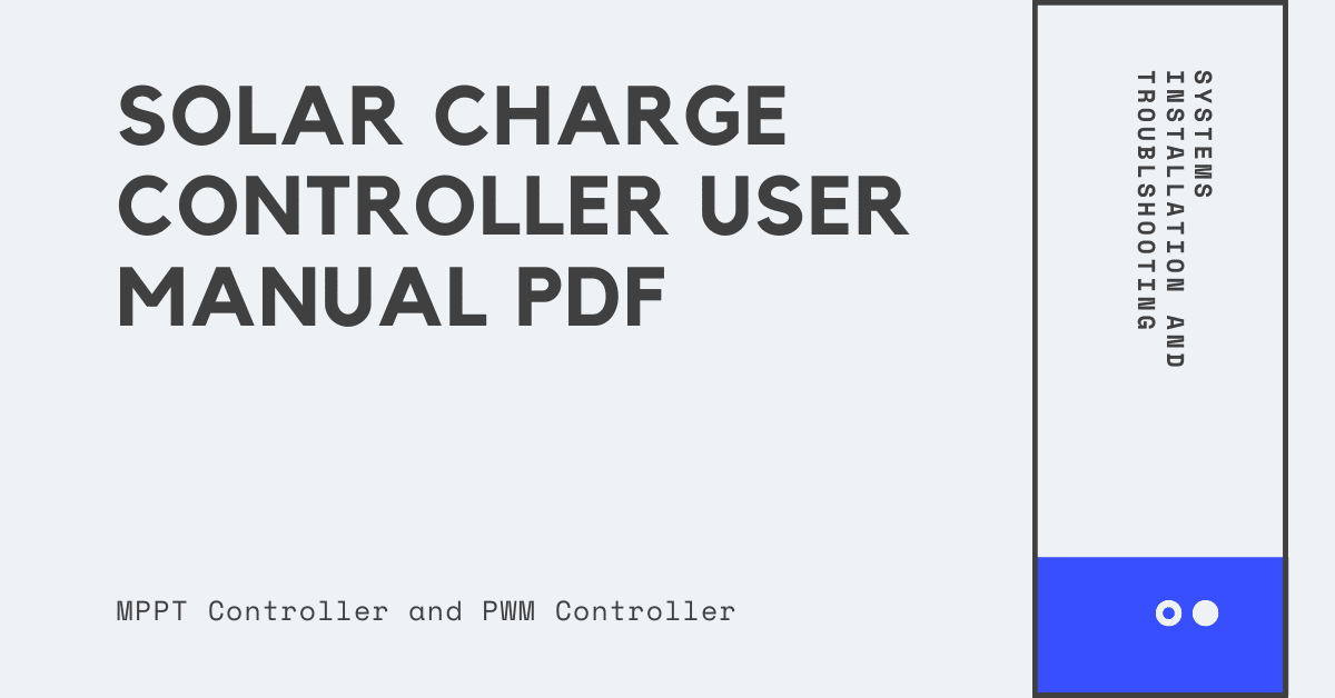 Solar Charge Controller User Manual PDF